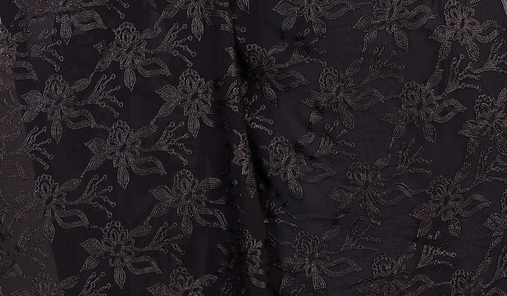 AKSHAR LLC Miss India Women's Chiffon Dupatta with Karachi Embroidery Work (black)