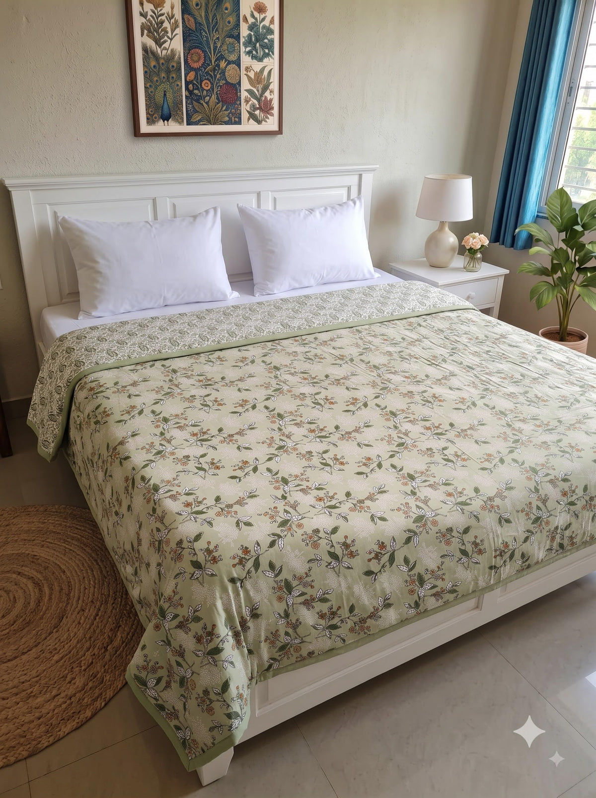 Mafatlal Sparsh Double Dohar Cotton, 150 GSM Pure Cotton Malmal, Reversible AC Blanket Double, Soft Lightweight & Breathable Cotton Blanket, 88 x 94 Inch, Kafalo
