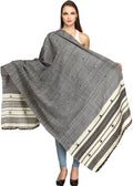 Exotic India Women's Shawl (SHT35_Charcoal Gray_Free Size)