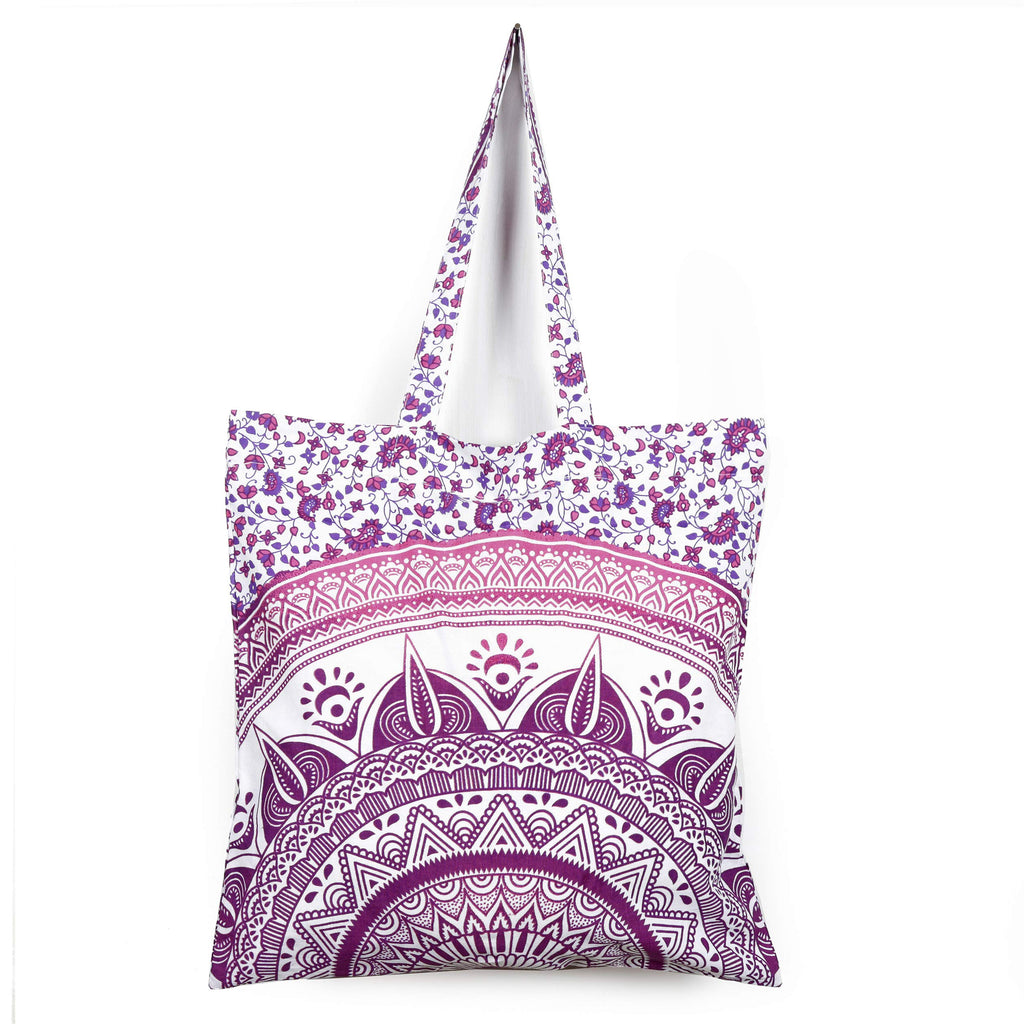Ravaiyaa - Attitude is everything Cotton Shopping Bag Purse Bags Women Tote Shoulder Handbag (Pink Diya Bati Bag - 7)