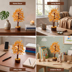 Axilla Natural Citrine Crystal Tree with Wooden Base | Merchant Stone of Abundance & Financial Growth | Feng Shui Good Luck Tree Showpiece for Office Desk, Shop Counter & Living Room