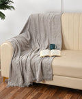SASHAA WORLD Soft Chenille Throw | Throw Blanket for Sofa, Bed, Chair and Travel | Grey Throw Blanket | Pack of 1, 130 x 180 cm Kafalo