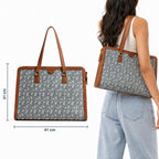 TEAL BY CHUMBAK Office Tote Bag for Women | Stylish Shoulder Bags for College | Professional Canvas Tote Bag | Laptop-Friendly College Bag