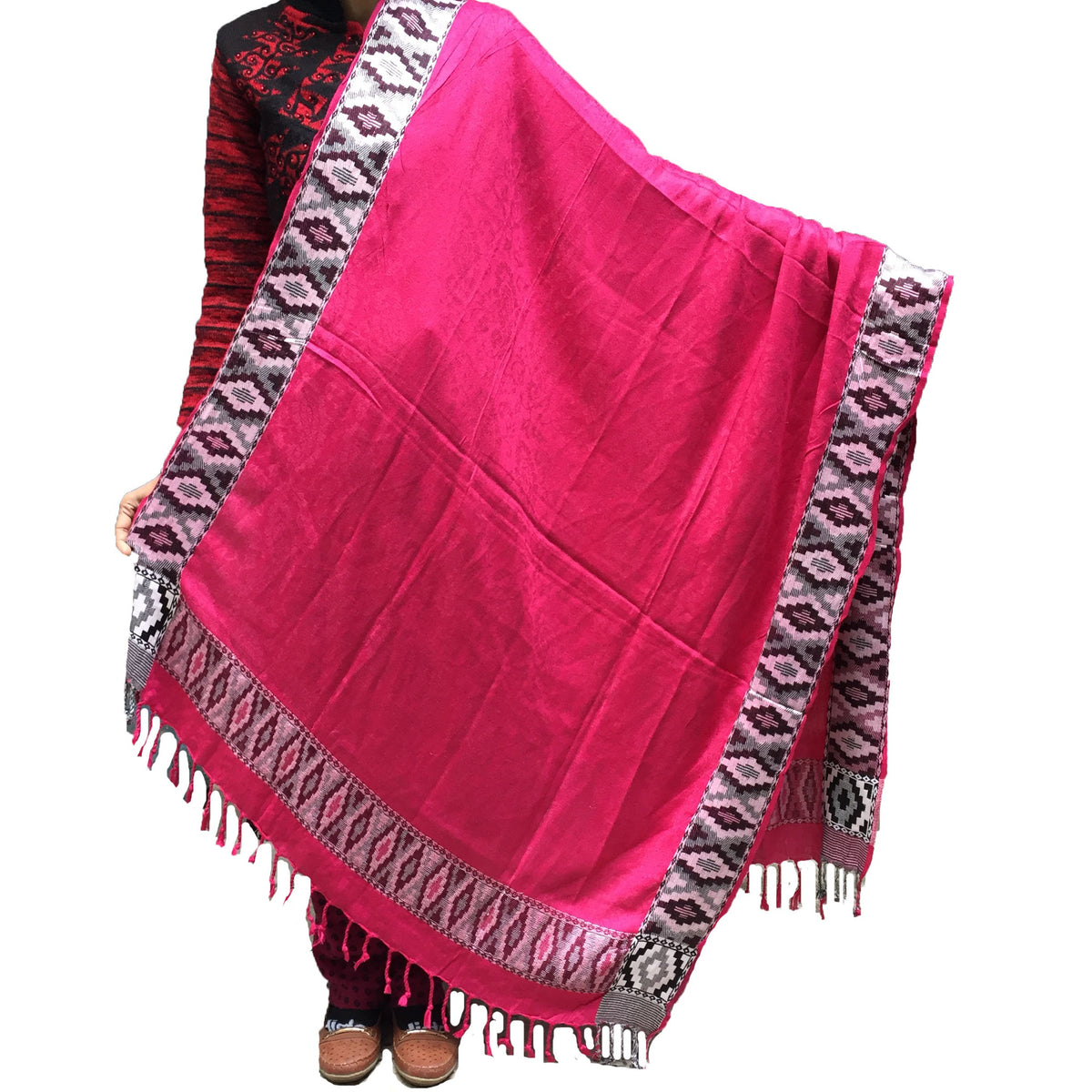 Kashmiri Womens Woolen Side Embroided Shawl-Quality Product