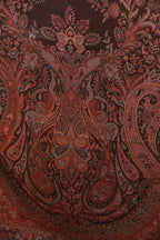 Exotic India Women's Reversible Jamawar with Woven Paisleys Wool Shawl (SWL33--black)