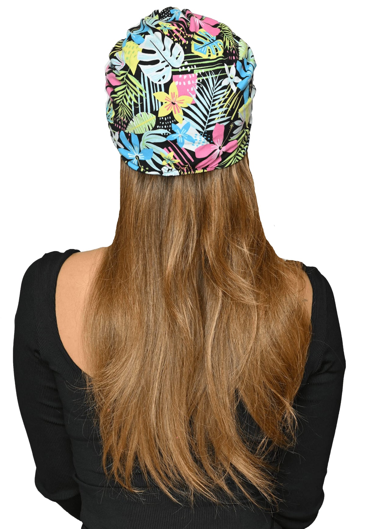 The Headscarves Beautiful Printed Bamboo Viscose Headscarf with Brooch – Stylish Chemo Headwear for Women, Hijab Head Wrap, Cancer Turban Scarf, Breathable Head Cover for Hair Loss Multicolour