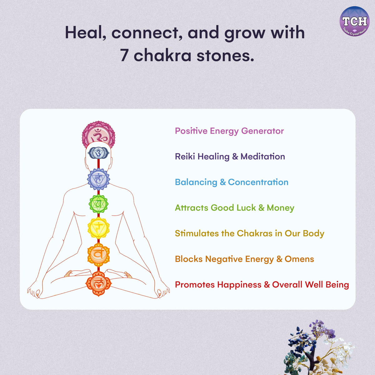 TAYBA CRYSTAL HOUSE 7 Chakra Tree