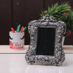 KridayKraft Aluminium Rose Flower Photo Frame with Silver-Plated Design Useful for Boys and Girls Home Decor, Wall Decor, Gifting and Showpiece (Silver, 24X19 CM)
