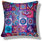 Vendola Merhaba Microfiber Satin 250TC Cushion Pillow Covers, Multicolor, Set of 5(Affwan,12x12 Inches)