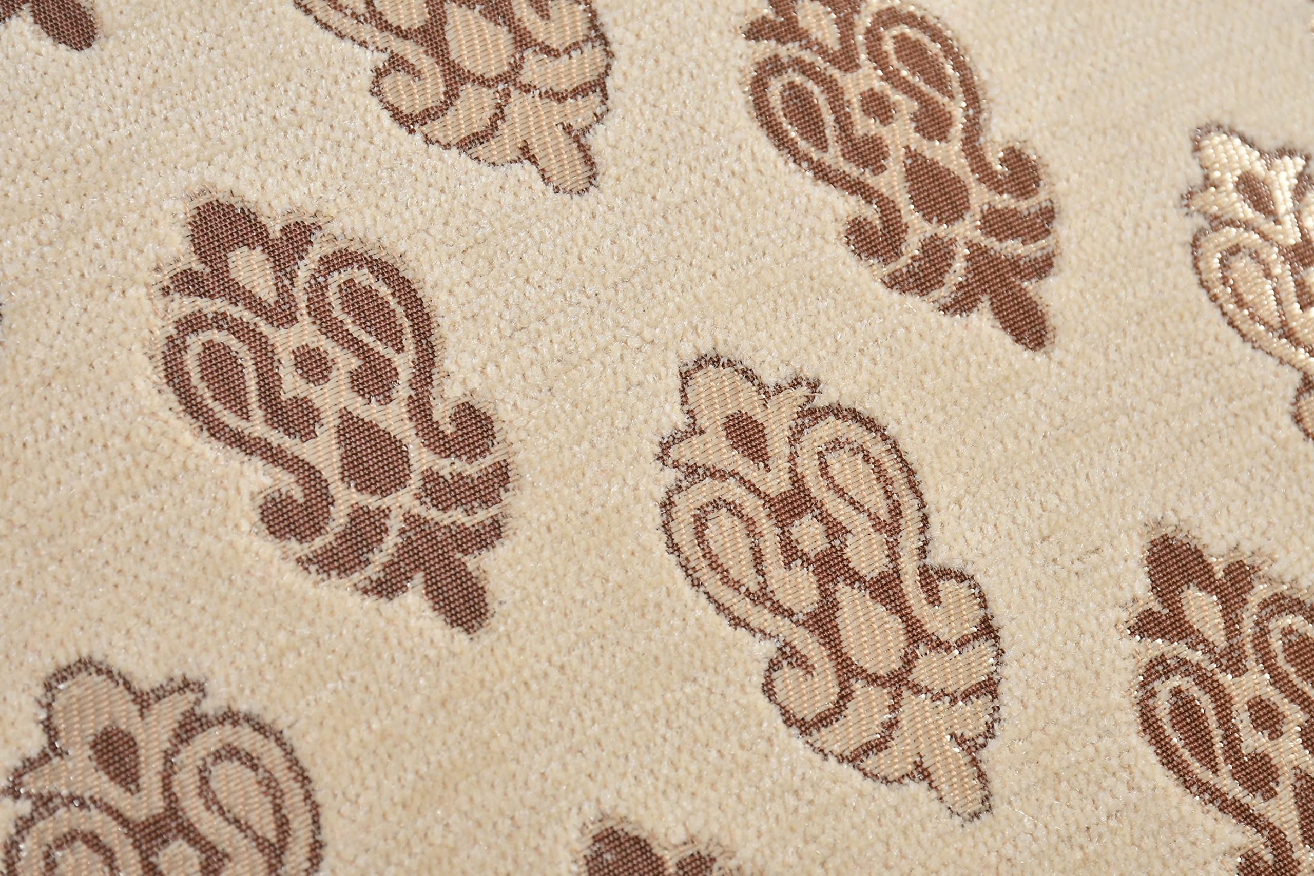 DECOMIZER Jacquard Geomteric Cushion Covers 16 Inch X 16 Inch Set Of 2 Ethnic Motifs 240 TC Cushion Covers,Design- Ambi,Color- Cream