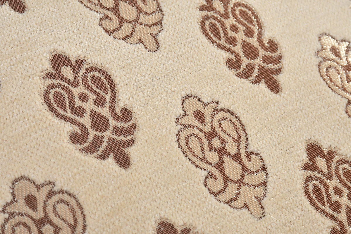 DECOMIZER Jacquard Geomteric Cushion Covers 16 Inch X 16 Inch Set Of 5 Ethnic Motifs Cushion Covers,Design- Ambi,Color- Cream, 240 TC
