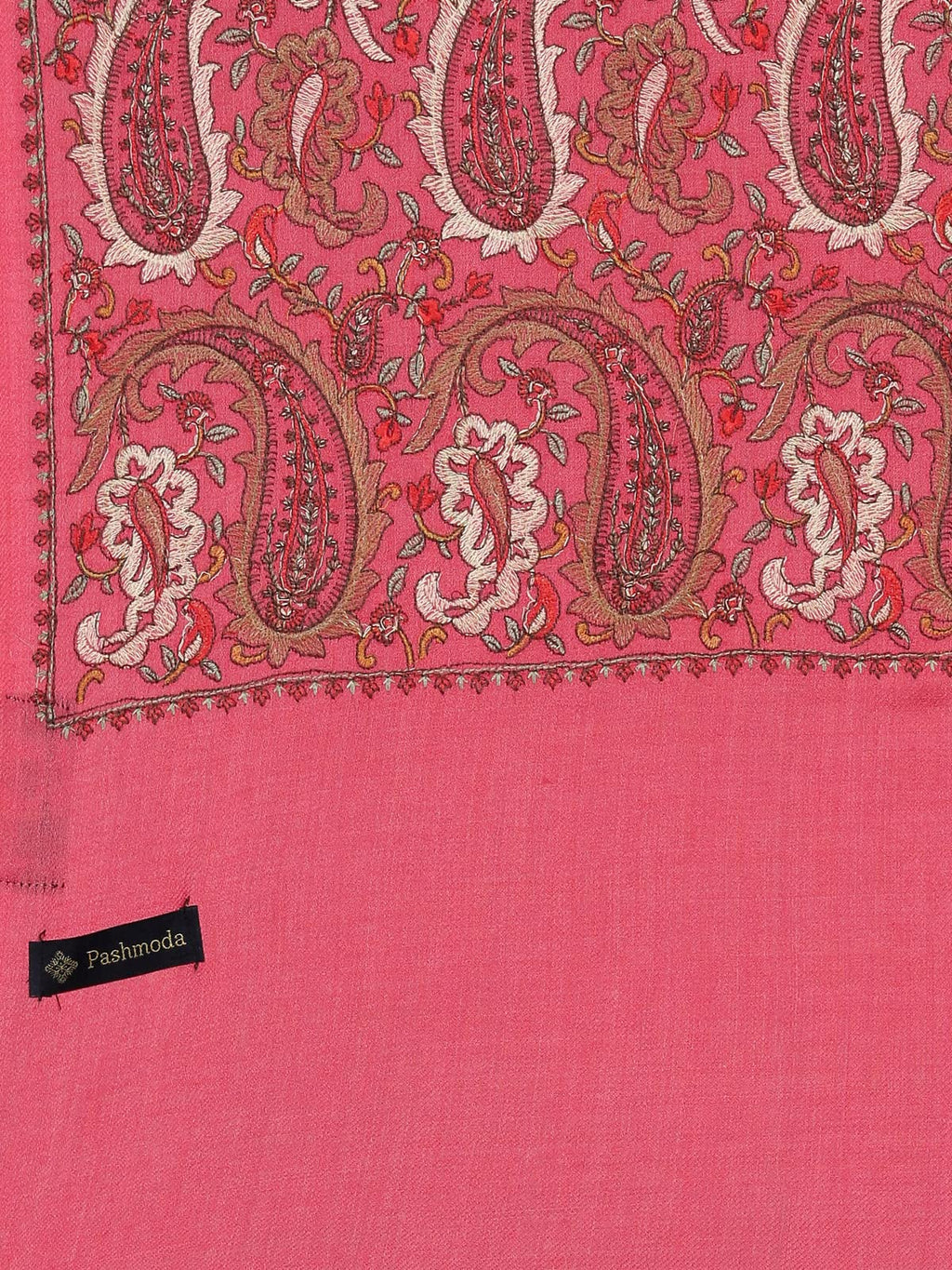 Pashmoda Women Gulzaar Pure Wool Aari Embroidered Shawl (Size : 101X203 CM)