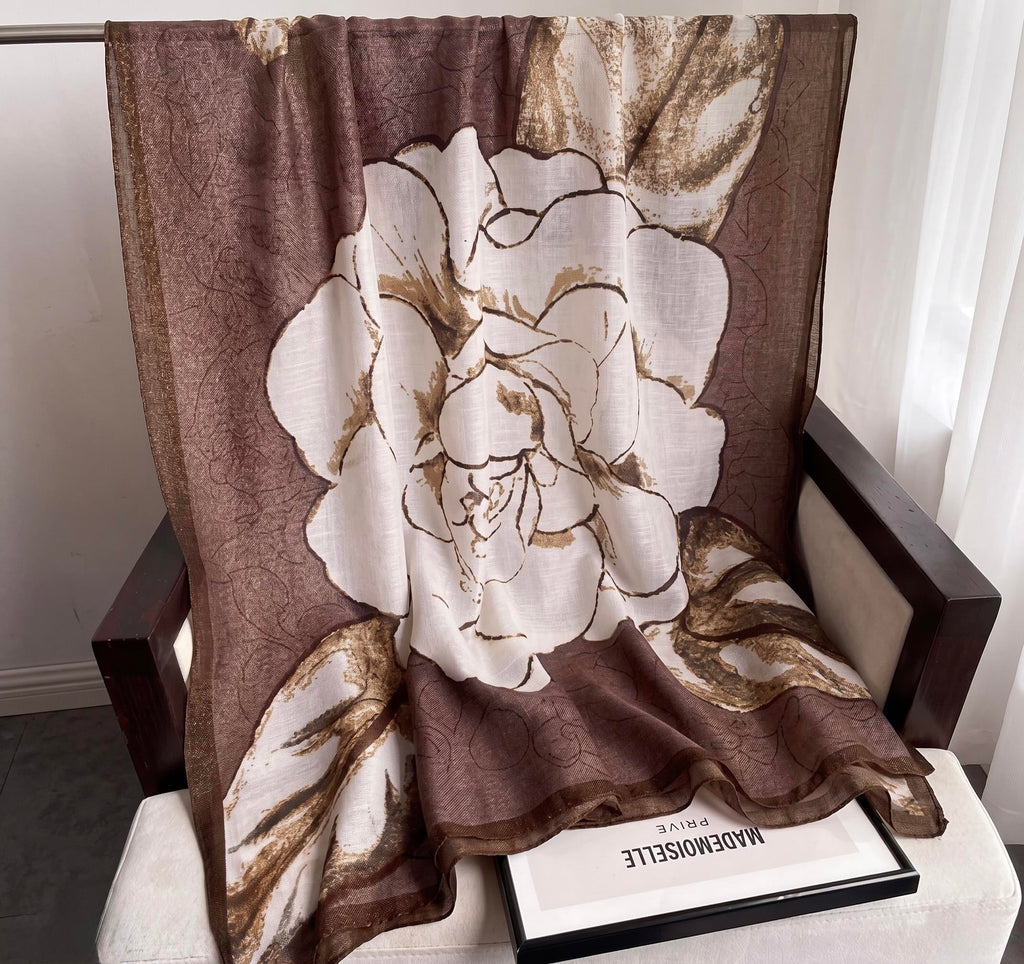 SCARFITT Viscose Printed Stole Dupatta Hijab (Brown)