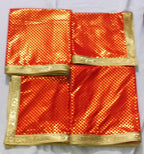 Lakshmi Maa Collection's Rumala Sahib Double Set Red Dotted Printed with gota (4 PEC.)