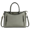 EXOTIC Alvara Tote Bag for Women | Multi-Compartment Handbag with Laptop Space, Front Zip Pockets & Luggage Sleeve | Premium PU Leatherette Work & Travel Tote (Green)