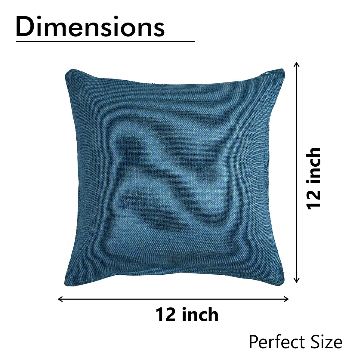 Yellow Weaves Jute Texture Cushion Covers, 12 X 12 Inches, Multicolor, Set of 2-250 TC