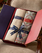 Pashtush His And Her Set Of Fine Wool Shawl and Woolmark Stole, Premium Gift Box Packaging, Beige and Multicolour