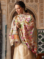 Pashmoda Women Aafreen Fine Wool Fabric Pashmina Kalamkari Embroidered Shawl, Stole and Wrap, Sustainable and Natural Fabric, Heritage Kashmiri Pashmina(Size 40x80)