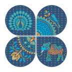 Artvibes Animal with Mandala Pattern Wooden Art Decoration Item for Home | Wood Decorative Items | Modern Decoration | Artwork | Festive Decor | Wall Art Print | Unique Gift Items (WH_8433N), Set of 4