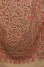 Exotic India Women's Reversible Jamawar with Woven Paisleys Wool Shawl (SWL33--light-taupe)