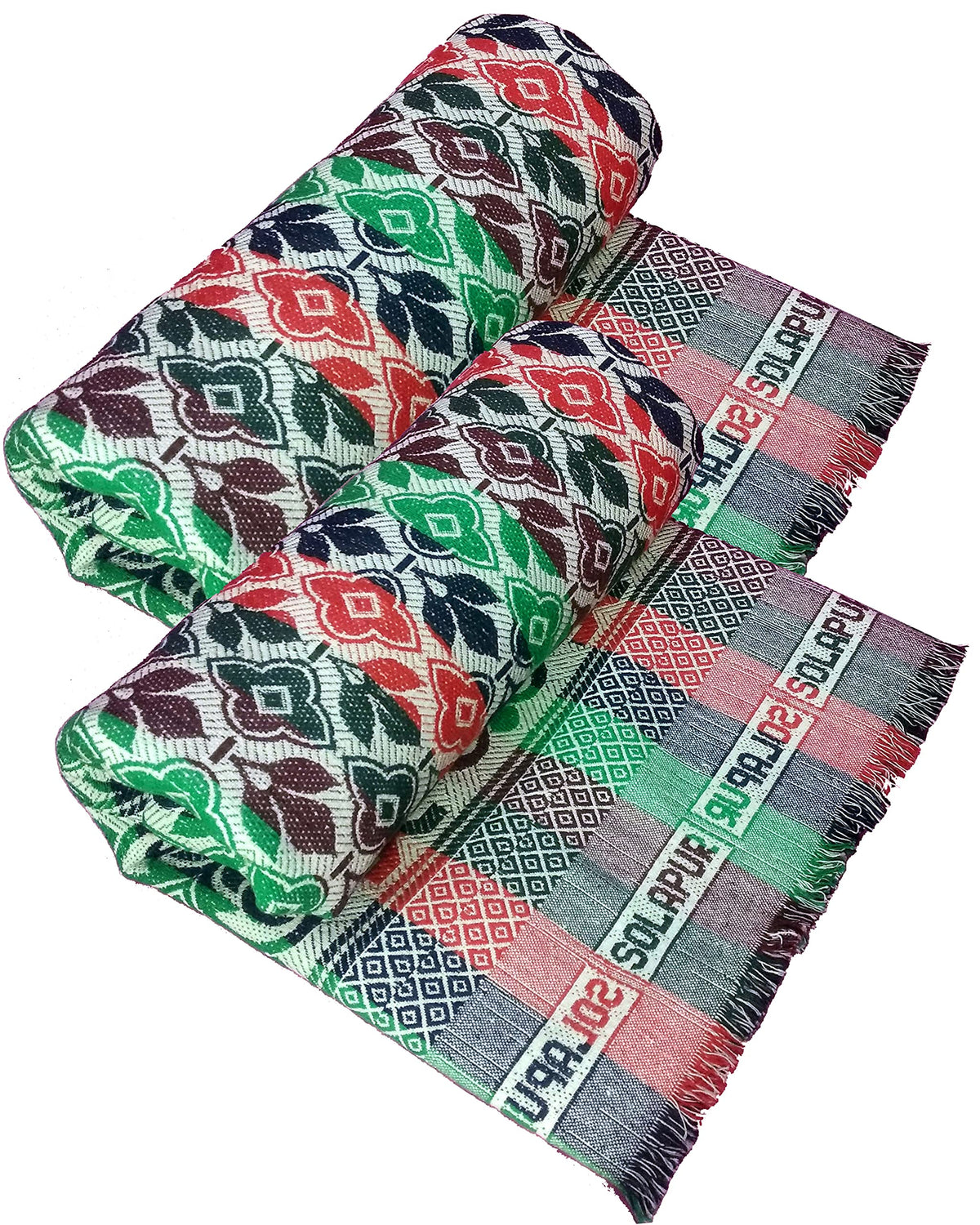 Cotonine - Cotton Single Size, Solapur Chaddar Blanket, Multimix Color, Pack of 2, Skin Friendly Kafalo