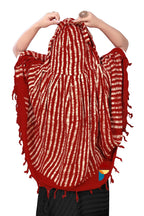 PRACHARAN Women Cotton Stylish Hand Printed Scarf, Anti Pollution Full Face Scarf With UV Sun Rays Protection Scraf for Women, Dust Scraf (Red Batik)