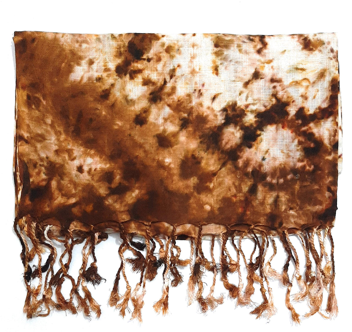 Chandwasia Rayon Scarf for Men & Women | Lightweight Stole, Shawl & Wrap with Batik Design | All-Season Summer & Winter Wear | Soft & Breathable Fabric (28 x 72 inches, Brown)