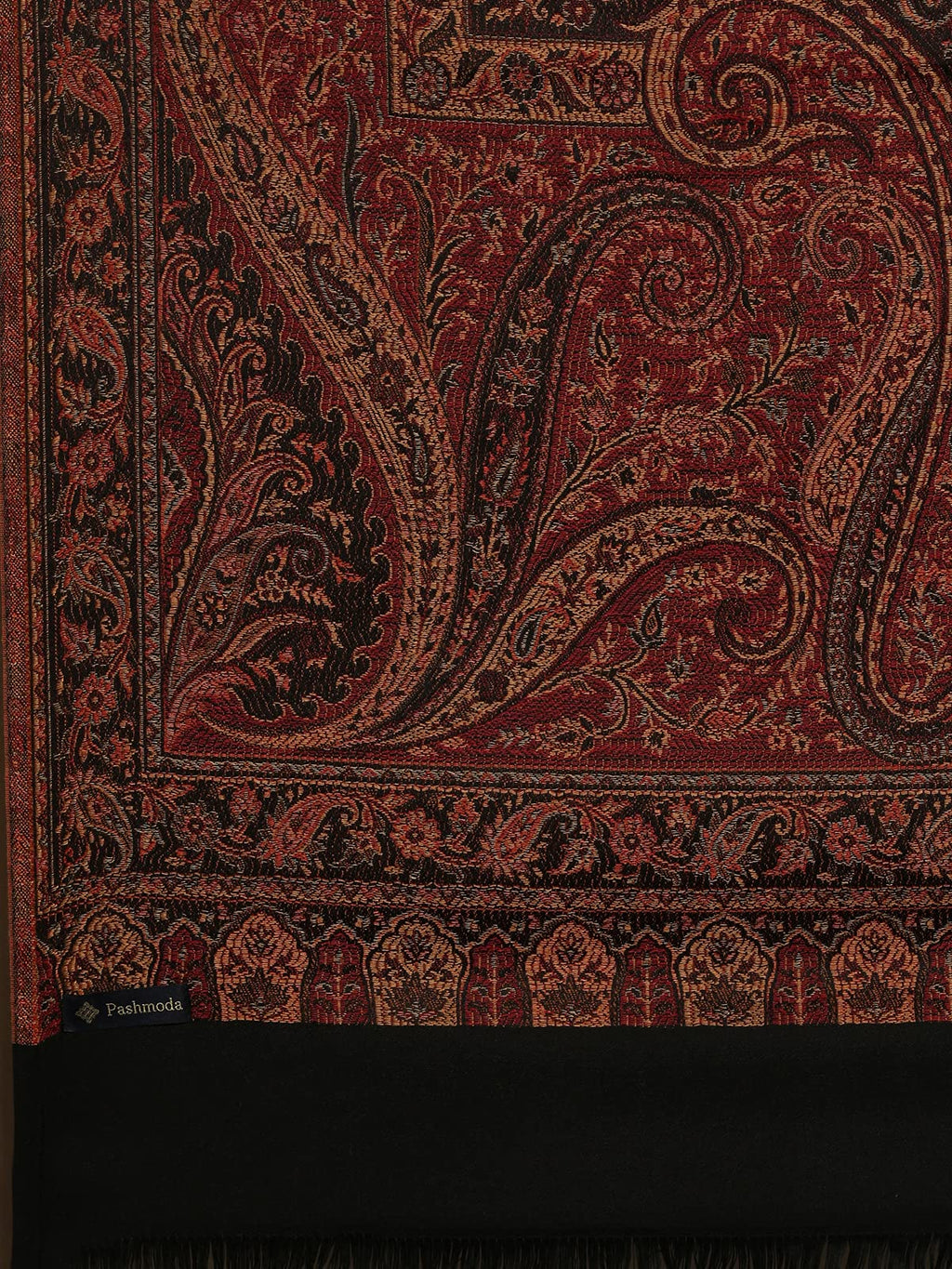 Pashmoda Women Shahnaz Antique Jamawar Shawl (Size: 101 X 203 CM)