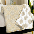 Story@Home Dohar Single Bed Cotton 100% | 150GSM 144 X 220 CM Quilt AC Blanket for Summer | AC Comforter Single Bed | Cream & White, Damask Reversible Design Duvet | All-Season Blanket Kafalo