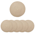 Encasa XO Round Ribbed Cotton Dining Table Mats, Heat Resistant Beige Kafalo