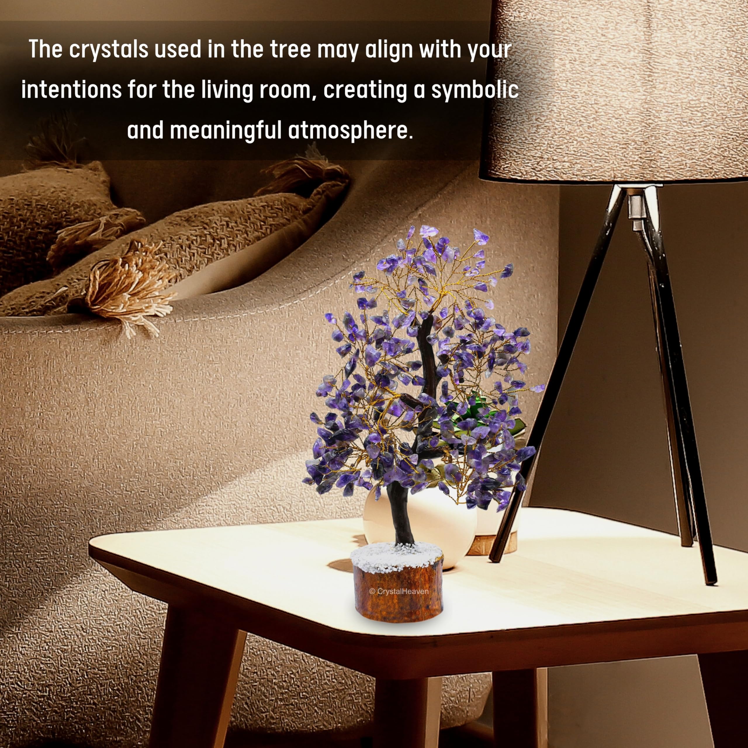 Certified Amethyst Crystal Tree for Good Luck - Healing Crystals Money Tree for Wealth, Positive Energy at Home Office - Decorative Spiritual Gifts for Vastu, House Warming
