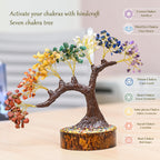 Hindcraft Seven Chakra Tree of Life - Feng Shui Crystal Bonsai with Healing Stones for Home Decor & Positive Energy – Spiritual Gift for Women & Family - Energy Boosting & Luck (8 Inches)