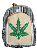 TRIBE The Boho Shop Hemp Cotton Blend Fabric Bag Sustainable Lightweight and Stylish Tote for All Purposes (Hemp Embroidery-02)