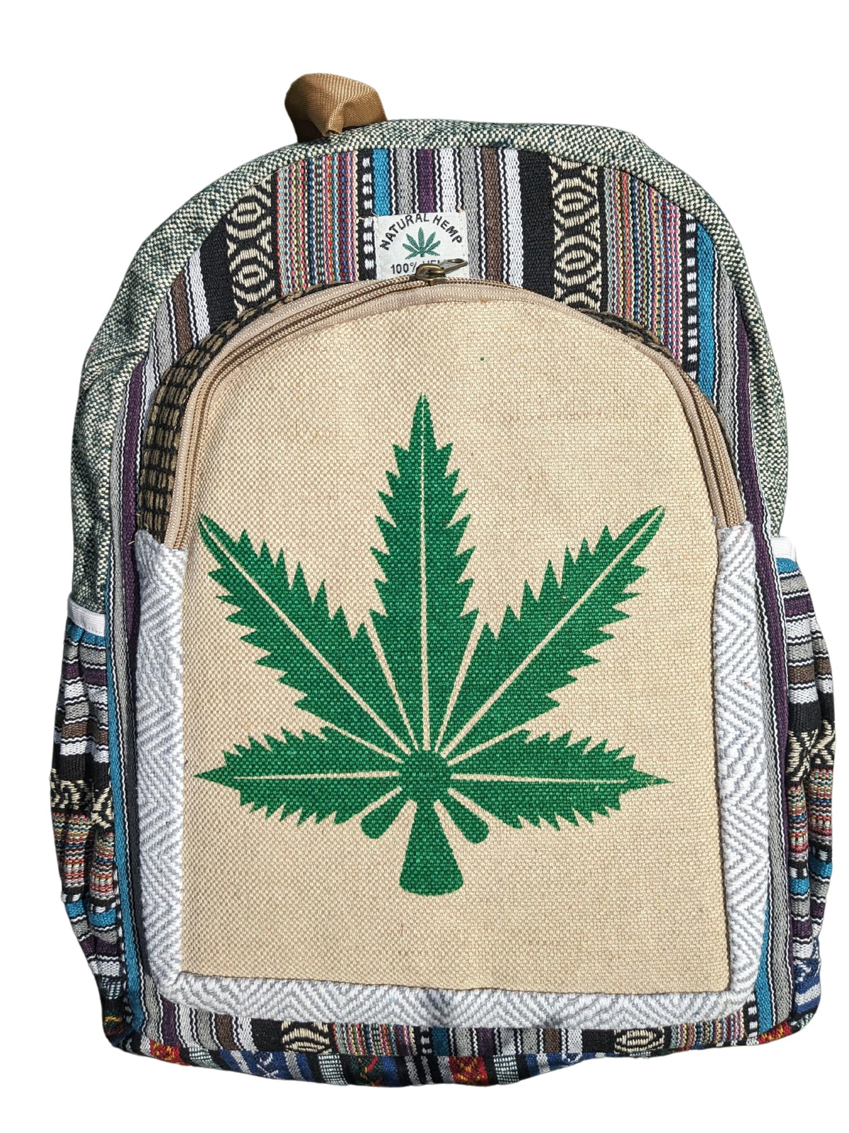 TRIBE The Boho Shop Hemp Cotton Blend Fabric Bag Sustainable Lightweight and Stylish Tote for All Purposes (Hemp Embroidery-02)