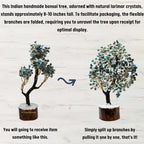 Certified Larimar Crystal Tree for Good Luck - Healing Crystals Money Tree for Wealth, Positive Energy at Home Office - Decorative Spiritual Gifts for Vastu, House Warming