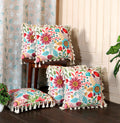 ishro home Premium Cushion Cover 18 inch x 18 inch | Set of 5 – Soft European Standard Fabric, Frill Design, Machine Washable | (5, Sun Garden, 18x18 Inch)