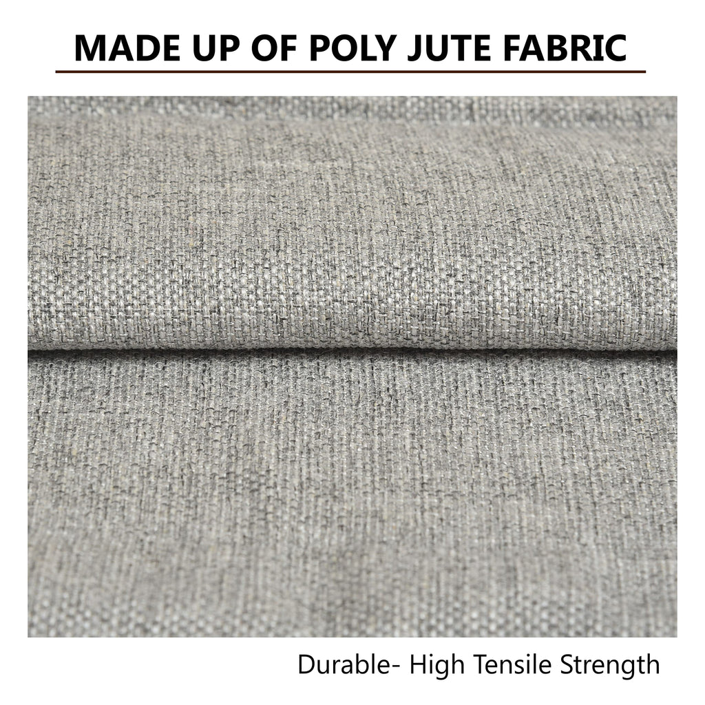 Yellow Weaves Jute Texture 250 TC Cushion Covers, 16 X 16 Inches, Grey, Set Of 2