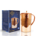 Indian Art Villa Embossed Design Copper Jug Pitcher, Serveware & Drinkware, Beneficial for Health, 1500 ML