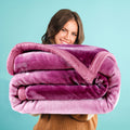 ABRAZO 950 GSM Ombre Reversible Double Ply Mink Blanket 5 KG for Heavy Winter | Double Bed 220x240 cm | Soft Warm Blanket/Dohar/Quilt/Comforter | All Season Kafalo