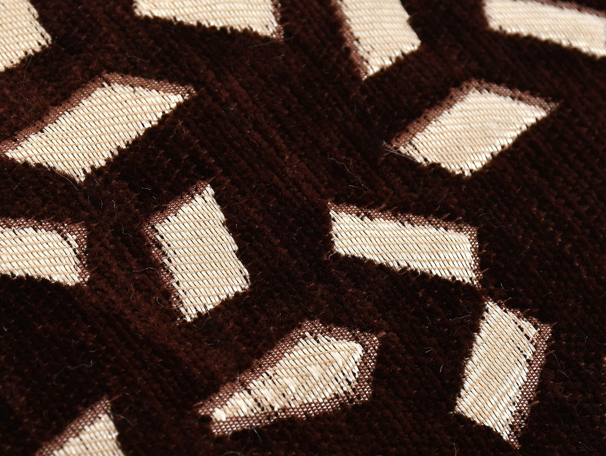 DECOMIZER Jacquard Geomteric Cushion Covers 24 Inch X 24 Inch Set Of 2 Ethnic Motifs 240 TC Cushion Covers,Design- Bricks,Color- Coffee