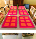 RANGBHAR Handloom Washable Ribbed Cotton Tablemats/Placemats, Set of 6, 12x18 inch, Fade/Heat Resistant, Pink Orange Kafalo