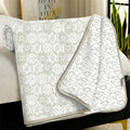 Story@Home AC Comforter Single Bed Cotton 100% | 150GSM 144 X 220 CM Quilt AC Blanket for Summer | Dohar Single Bed |Ivory & White, Leaves & Abstract Reversible Design Duvet | All-Season Blanket Kafalo