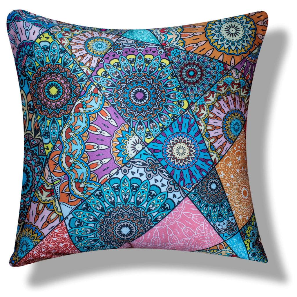 Vendola Merhaba Microfiber Satin 250TC Cushion Pillow Covers, Multicolor, Set of 5(Affwan,20x20 Inches)