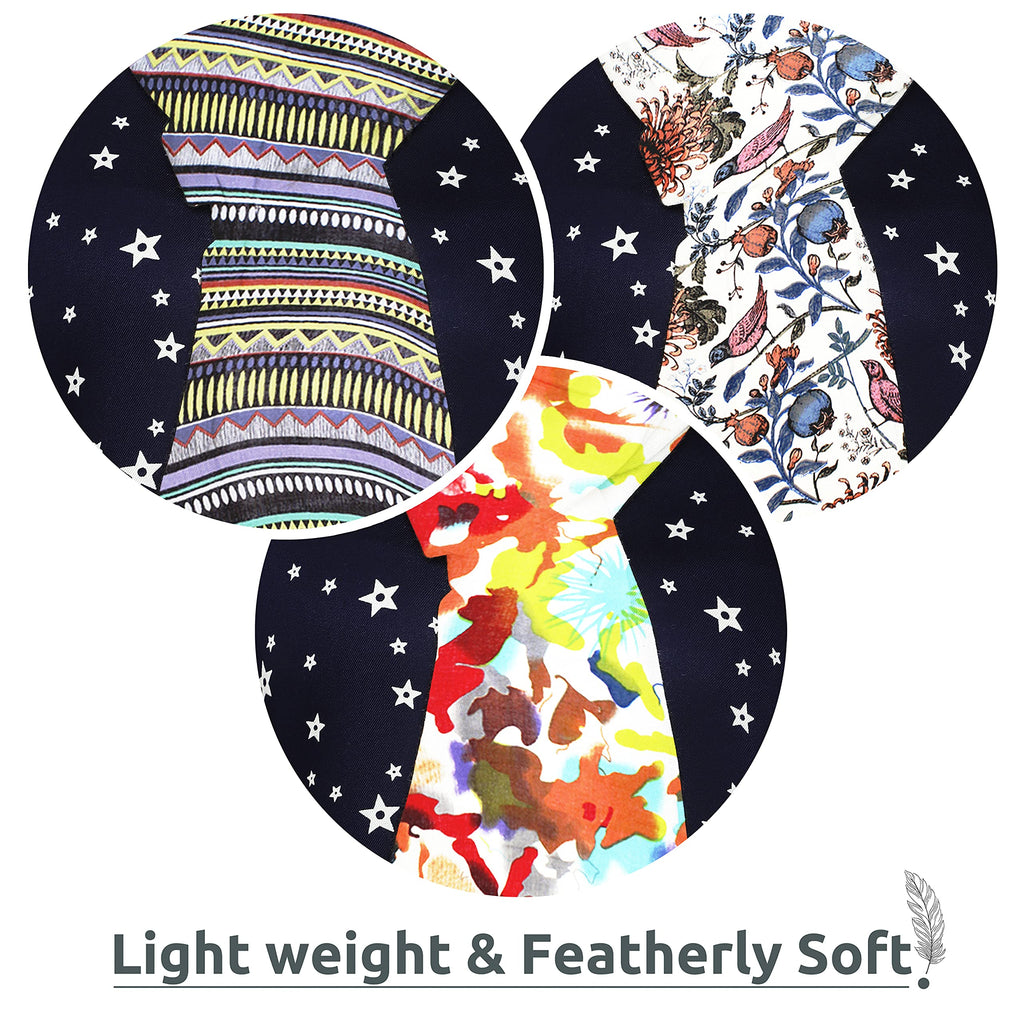bratkrok WOMEN'S TRENDY FLORAL PRINTED RAYON SCARF/STOLES MULTICOLOUR (PACK OF 3), FEMALE