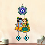 Artvibes Shree Radha Krishna Evil Eye Wall Decor for Home and Office | Nazar Suraksha Hanging for Entrance Living Room Temple | Spiritual Vastu Good Luck Decorative Gift (WH_8578N)