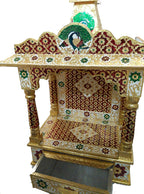 primium quality Golden meenakari Temple Home Temple Mandir/Ghar mandir/Pooja mandir ( 14 inch Length)