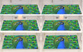 FACTCORE Refrigerator Drawer Mat/Fridge Mat Set of 6 Piece (11.5 X 17.5 Inches) (Peacock) Kafalo