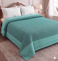 Sharan Elegance Single Size Cotton Blanket/Solapur Chaddar/Cotton Bedsheet/Reversible Blanket (60x90 inches) Set of 1 (Green) Kafalo