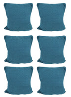 House of Quirk Polar Fleece Fabric Cushion Cover with Zipper Pack of 6 (Teal, 45 x 45 cm)