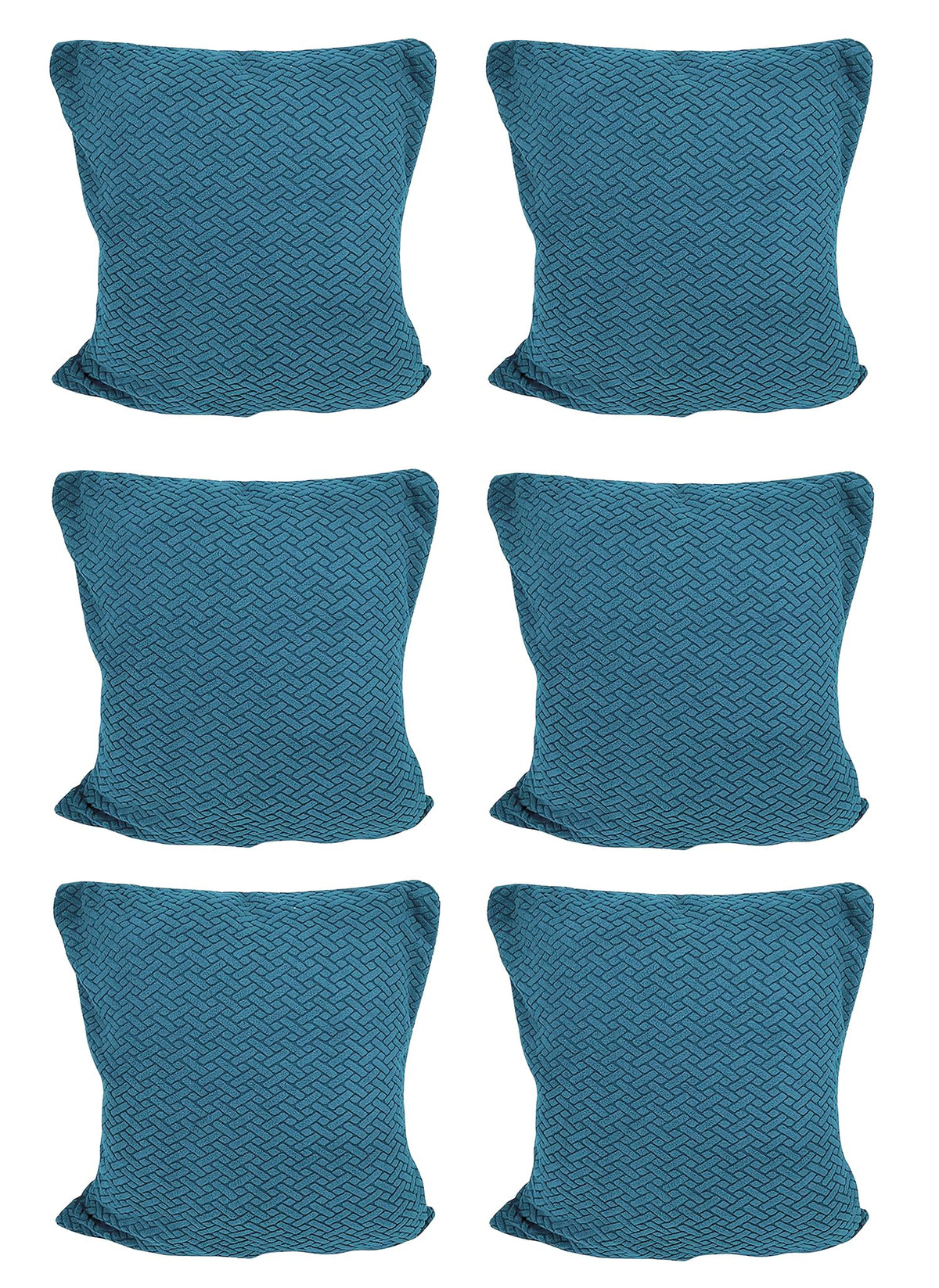House of Quirk Polar Fleece Fabric Cushion Cover with Zipper Pack of 6 (Teal, 45 x 45 cm)